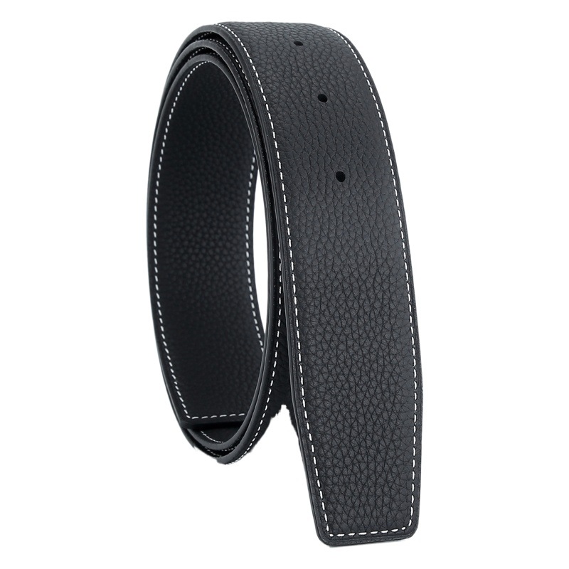 Double-Sided Tape Width 3.8 Without Scalp with Perforated Versatile Men's Pure Cowhide Double-Sided Single Belt Casual and Versatile
