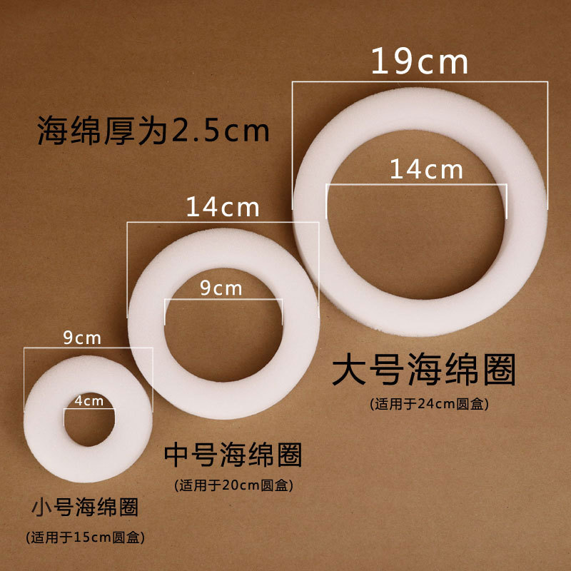 Factory wholesale 500g bird's nest round white sponge ring pad 100g packed fixed ring sponge ring inner pad