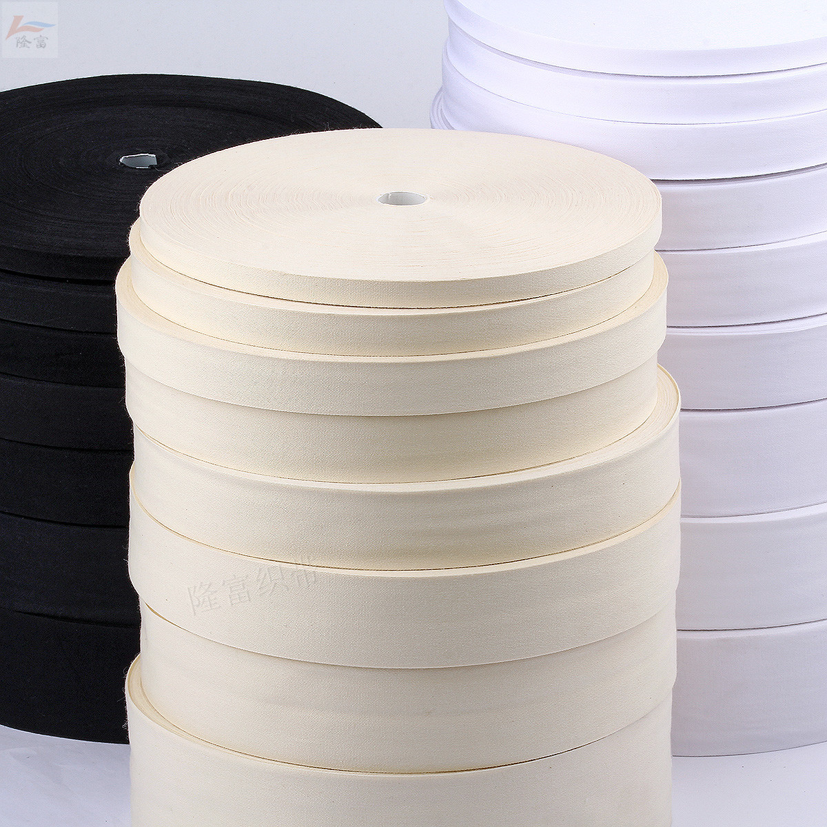 Spot 1cm-2-3-5 -- 6-9cm wide small fragrance style white plain with plain cotton with plain webbing