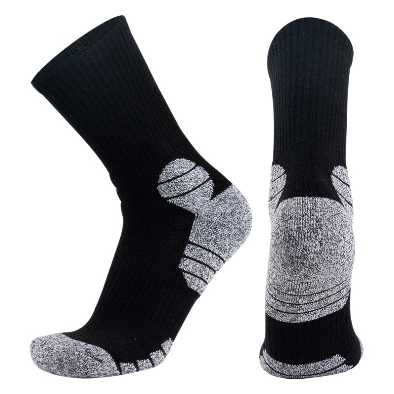 Winter and Autum Combed Cotton Thickeneded Towel Bottom Sports Socks Mid-Tube Hiking Socks Pure Cotton Sweat-Absorbent Basketball Socks Men's Cotton Socks