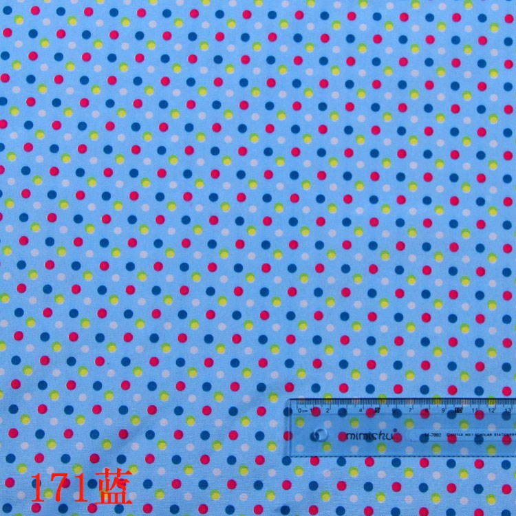 Picture of Manufacturer's Ready-Made Peach Skin Polyester Fabric New Printed Polka Dot Series Color Polka Dot Fabric Wholesale