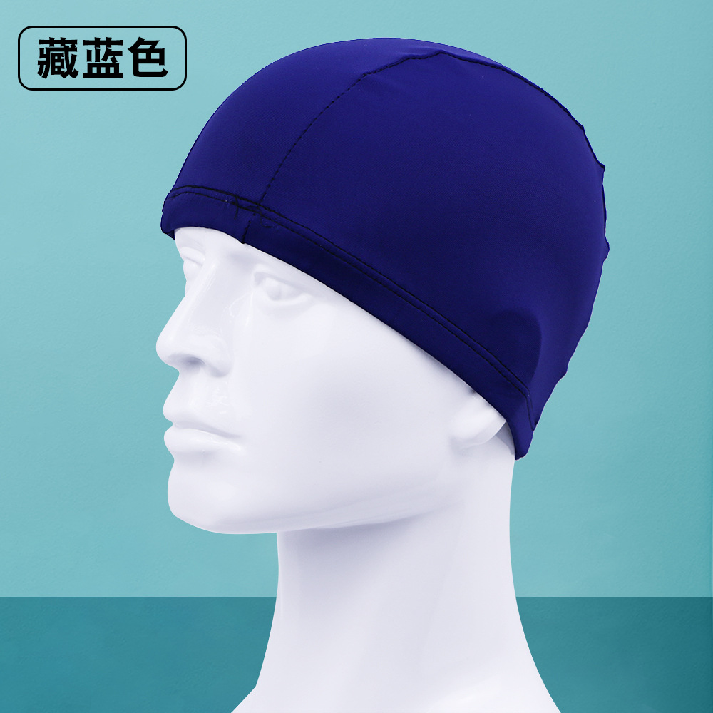 Picture of Adult color solid color swimming cap unisex cloth swimming cap three needle five thread nylon swimming cap manufacturers wholesale