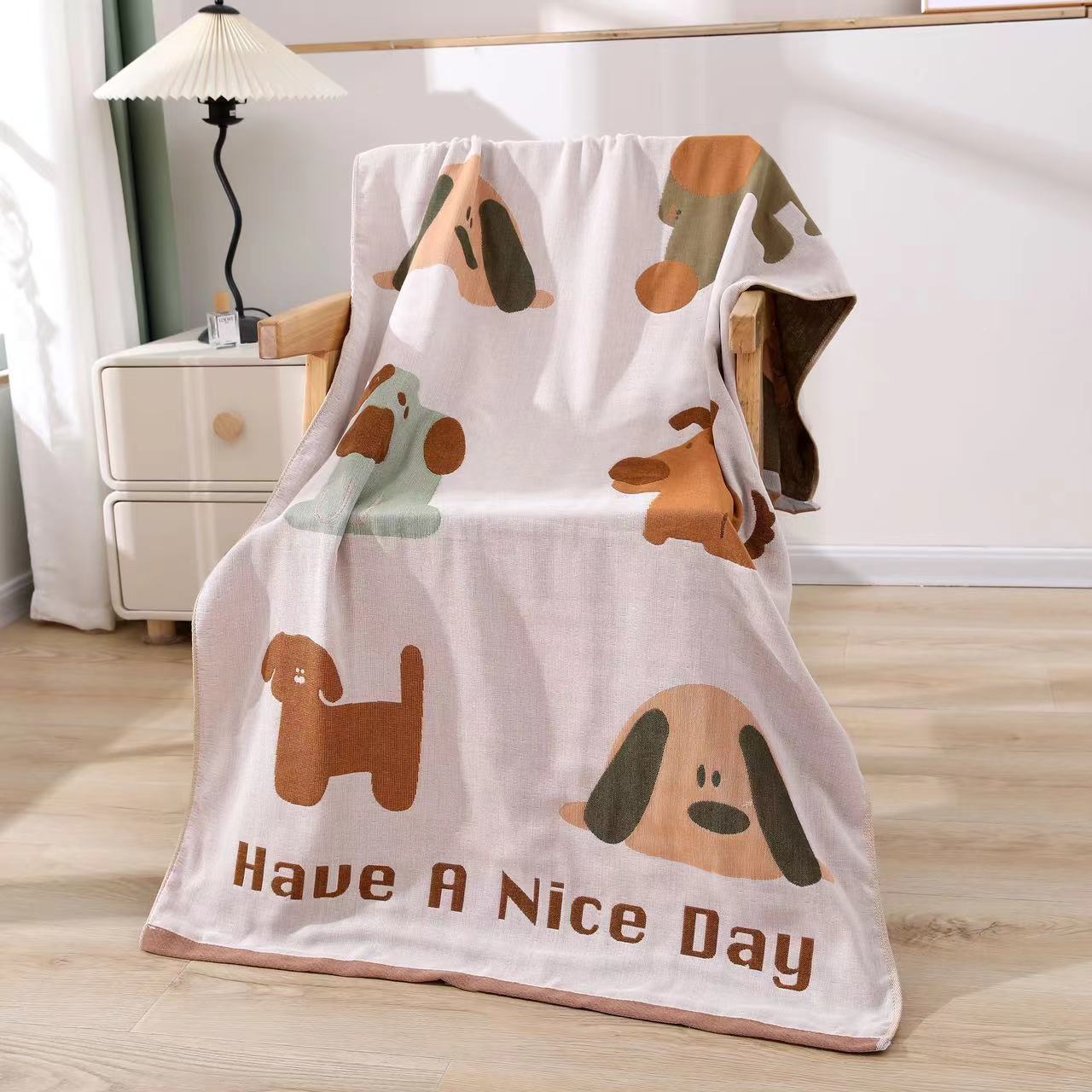Picture of Gauze Bath Towel 160x 80cm Multifunctional Small Blanket Four Seasons Universal Multi-layer Adult Couple Seaside