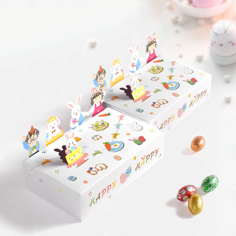 Easter cute small animal Three-dimensional party gift box birthday candy folding gift paper box 10 pcs/pack