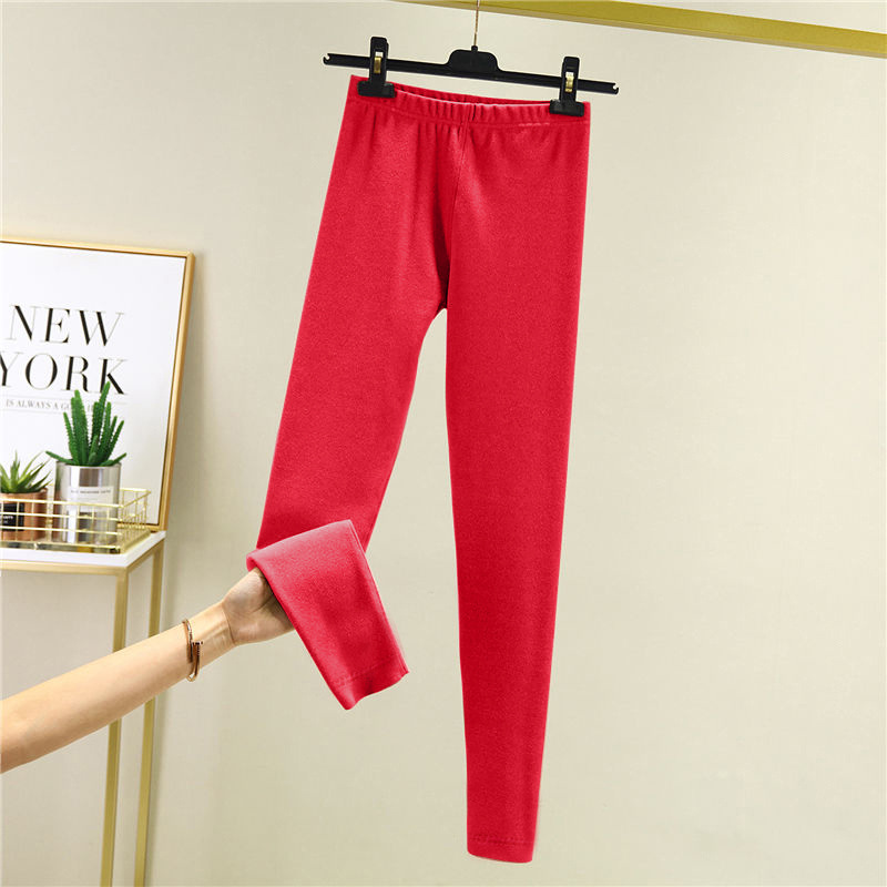 Picture of Warm Suit women's autumn and winter half turtleneck fleece-lined de thin undershirt underwear home wear autumn clothes long pants