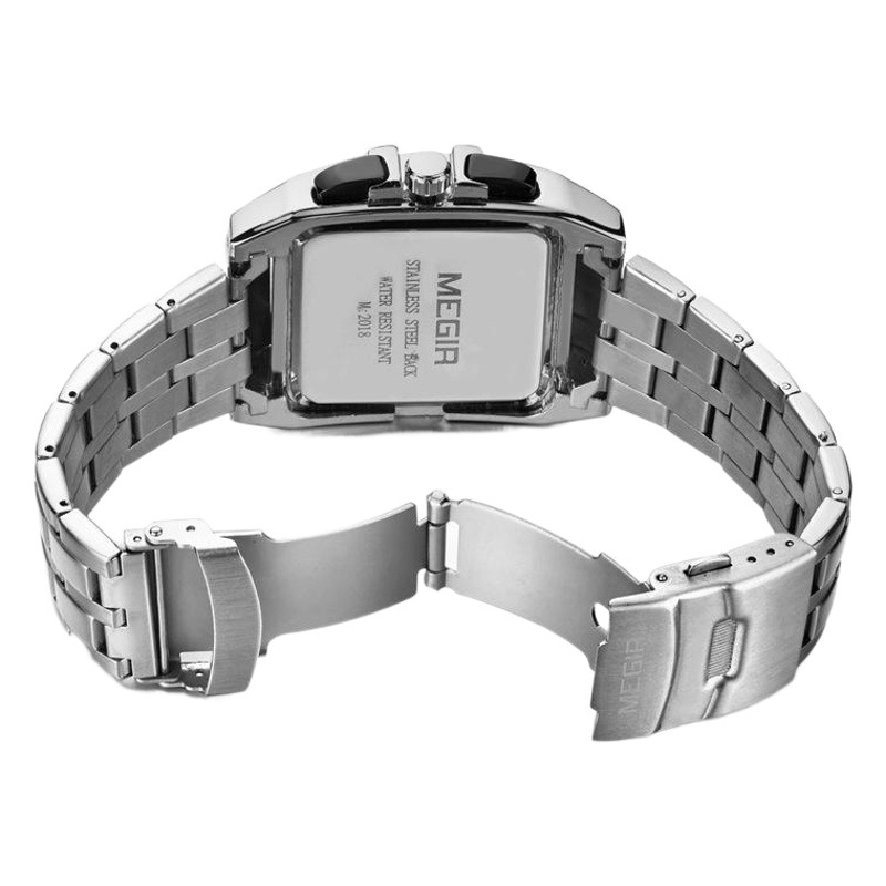 A generation of explosions MEGIR steel band men's watch sports outdoor men's watch square watch 2018