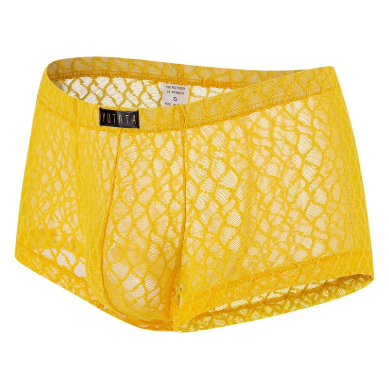 YUTATA Amazon Foreign Trade Men's Underwear Boxers Sexy Transparent Lace Shorts Pocket Underwear B179