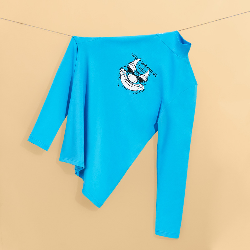 Picture of Men's Basic Underwear Single Piece Thin Top Cotton Autumn Clothes Comfortable High Collar Breathable Long Sleeve Autumn Clothes for Young Men