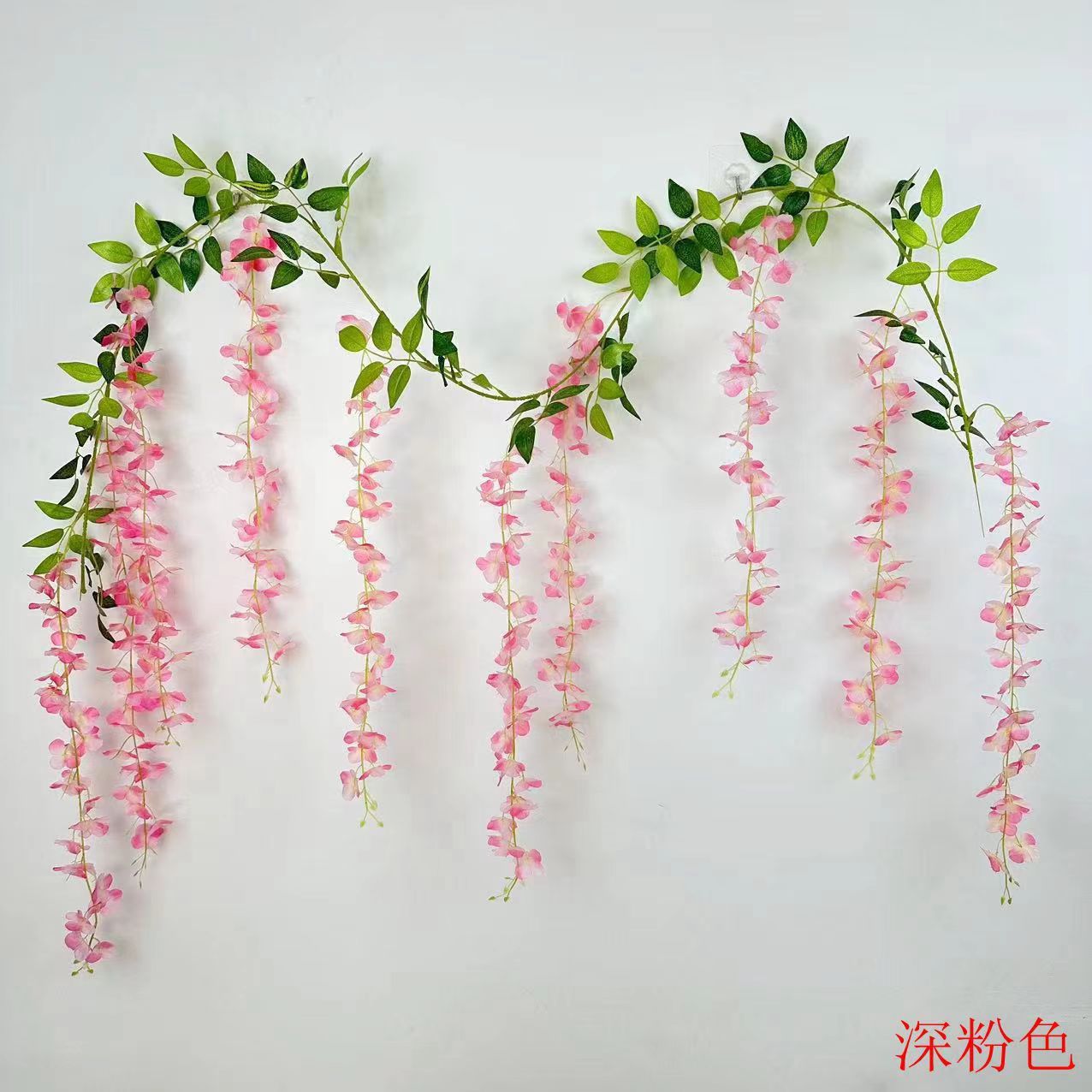 Picture of Simulation wisteria flower false Flower Vine decorative flower winding hanging flower plastic flower Vine string flower plant pipe shading flower