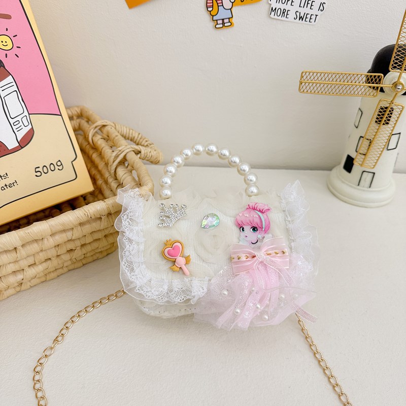 Picture of Korean Style Princess Handbag Fashion Bow Children Shoulder Bag Stylish Cute Girl Small Square Bag