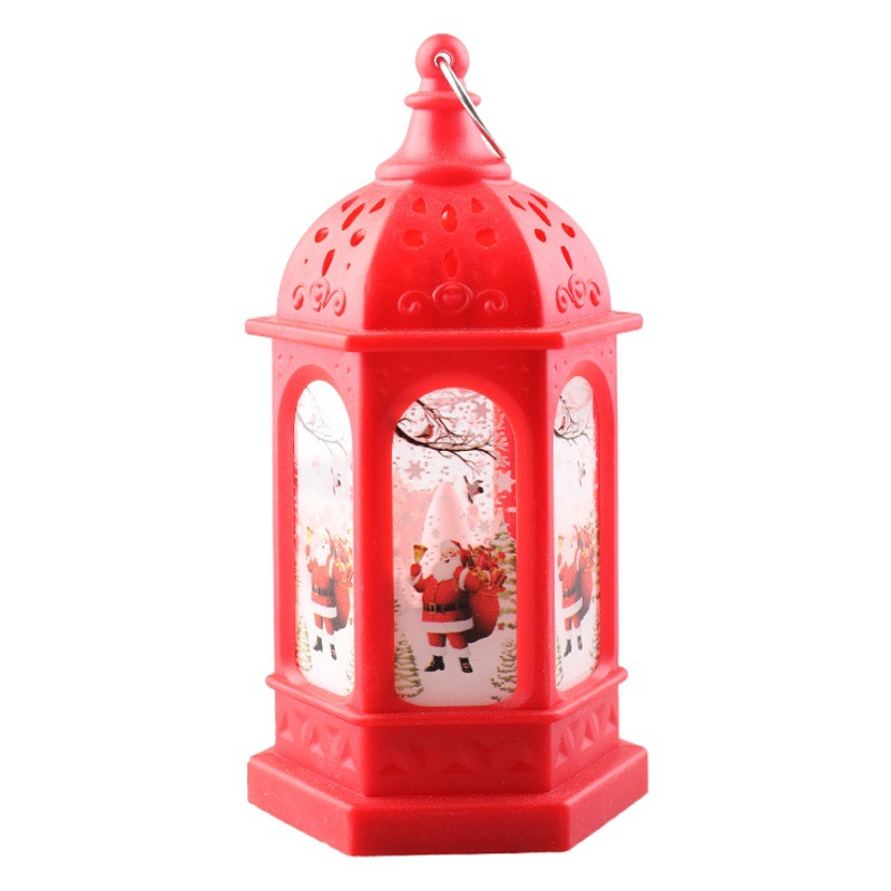 Christmas Decorative Wind Lantern Satchel Digital Night Light Old Man Snowman Glowing Small Oil Lamp Christmas Gift Ornament