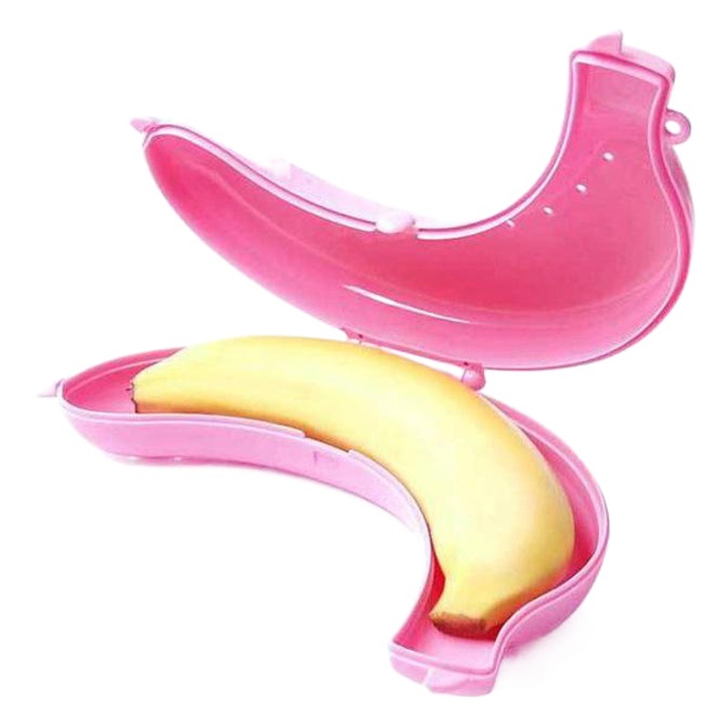 C Portable Plastic Banana Box for School and Outing Picnic Takeaway Anti-Squeeze Banana Protector