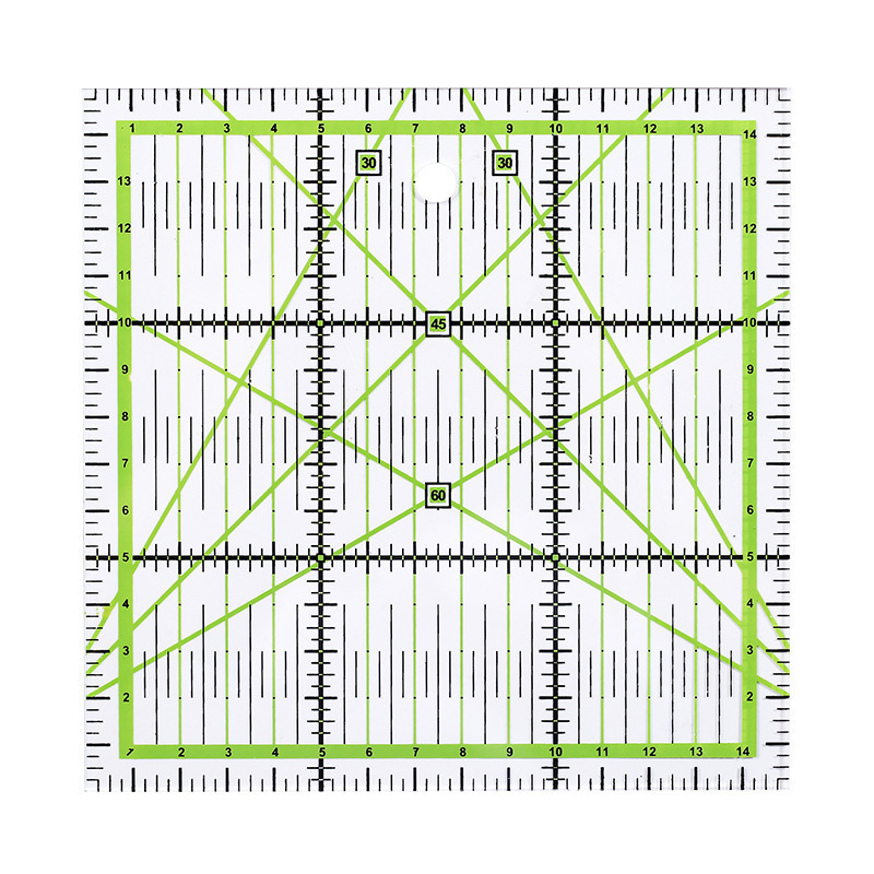 Picture of Acrylic Patchwork Ruler Cutting Ruler Double Color Long Square Ruler Sewing Ruler Patchwork Tool DIY Color Ruler