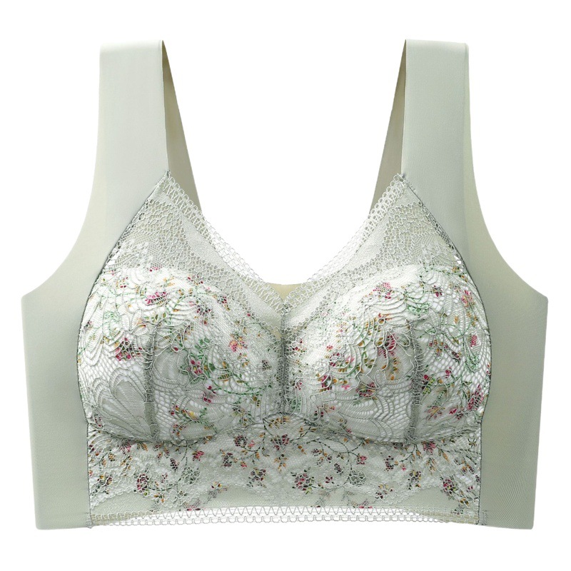 Seamless back bra integrated sports tube top underwear women's thin printed large chest small push up plus size bra