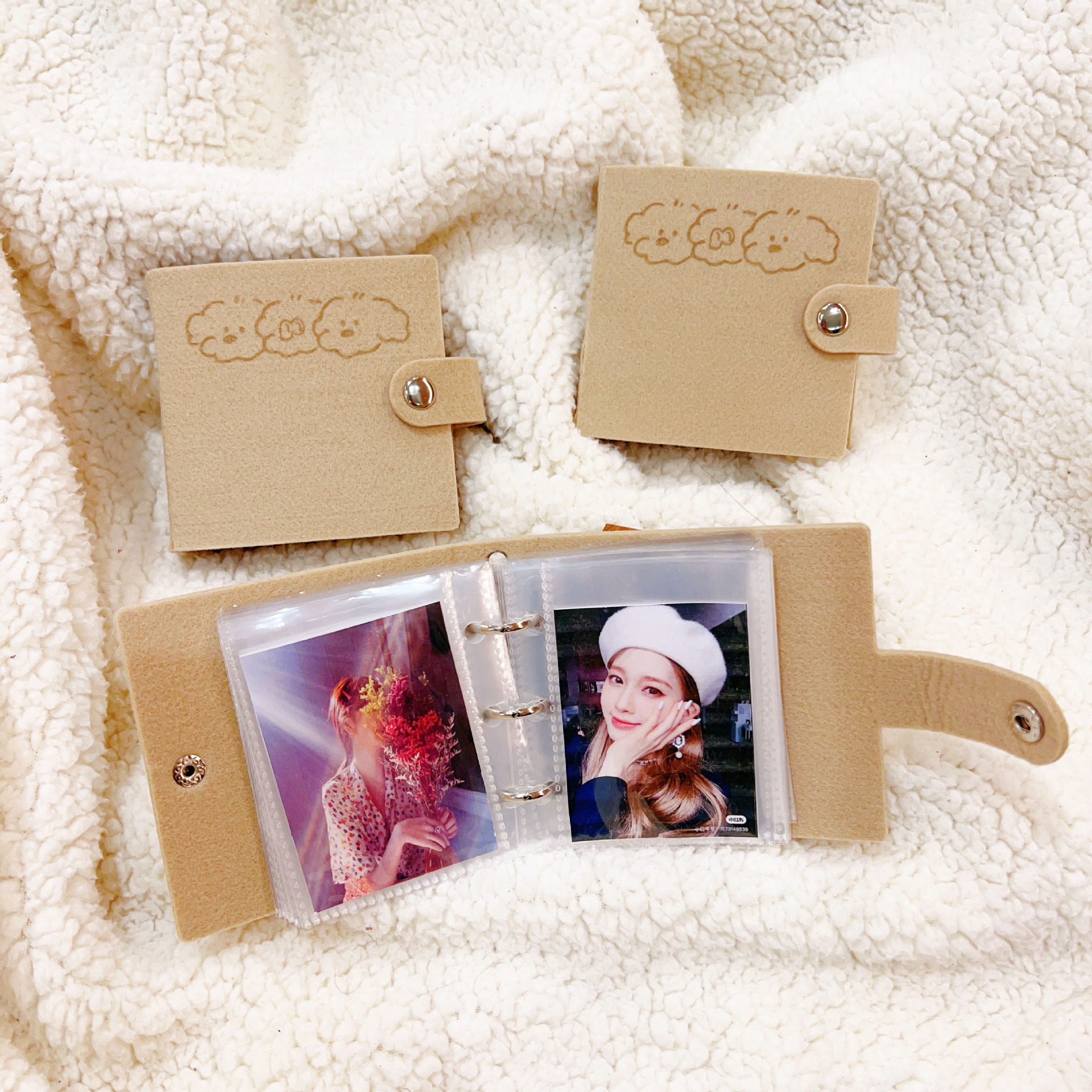 Autumn and winter New plush felt dog goo card loose-leaf photo album Small 3 inch Polaroid photo card storage thin