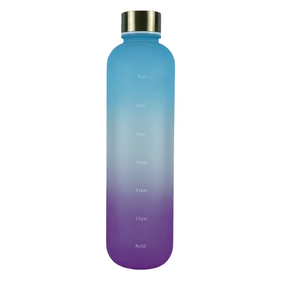 New 1000 ml sports water cup large capacity portable space cup gradient color outdoor fitness water bottle accompanying cup