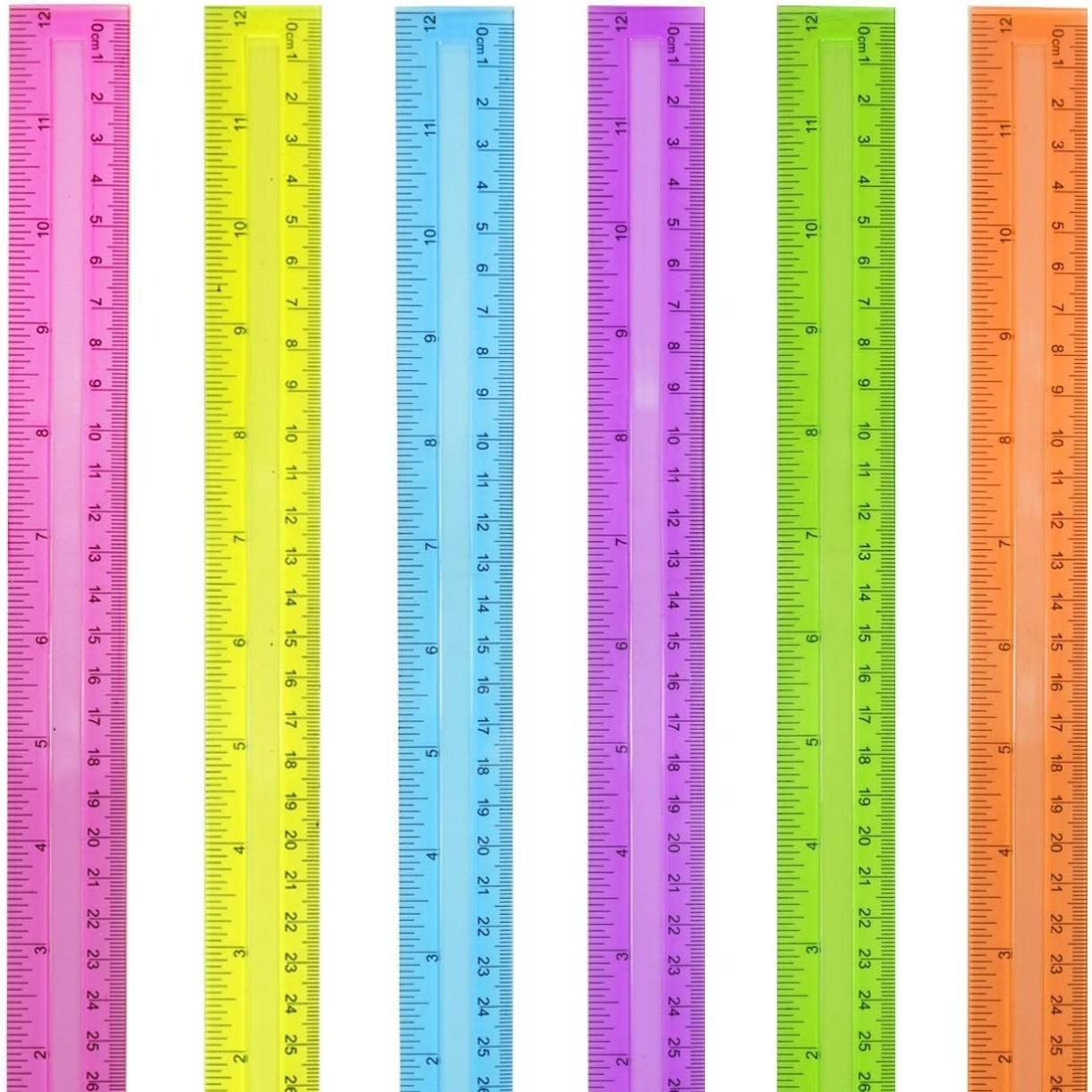 30cm ruler groove plastic ruler color transparent ruler plastic ruler 30cm color ruler