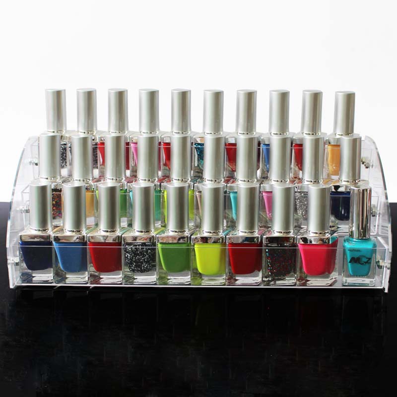 Trapezoidal 3 Three-layer Acrylic Nail Polish Display Stand Plastic Transparent Stand Nail Art Shop Display Rack Lipstick Cosmetic Rack