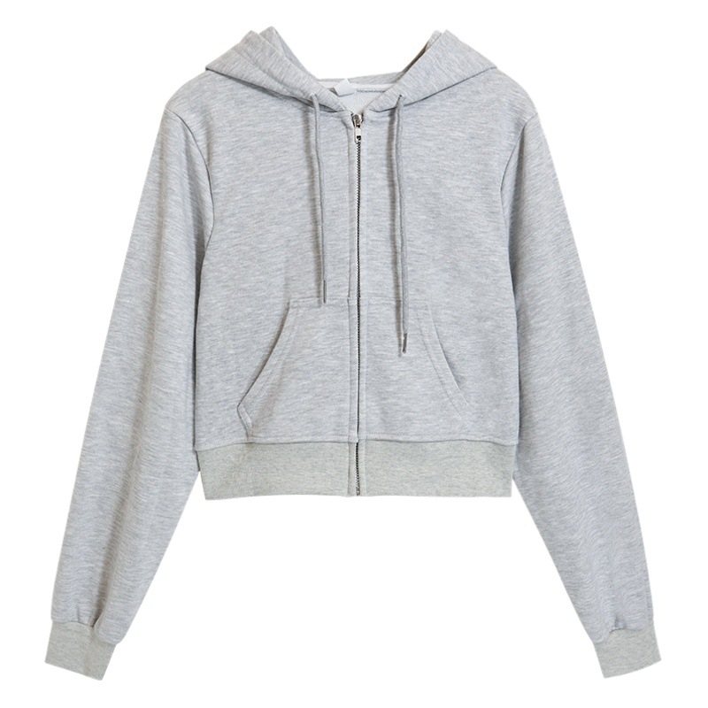Women's Zip-Up Jacket Autumn 2025 New Loose Korean Style Trendy Hooded Short Long-Sleeve Thin Cardigan Sweatshirt for Women