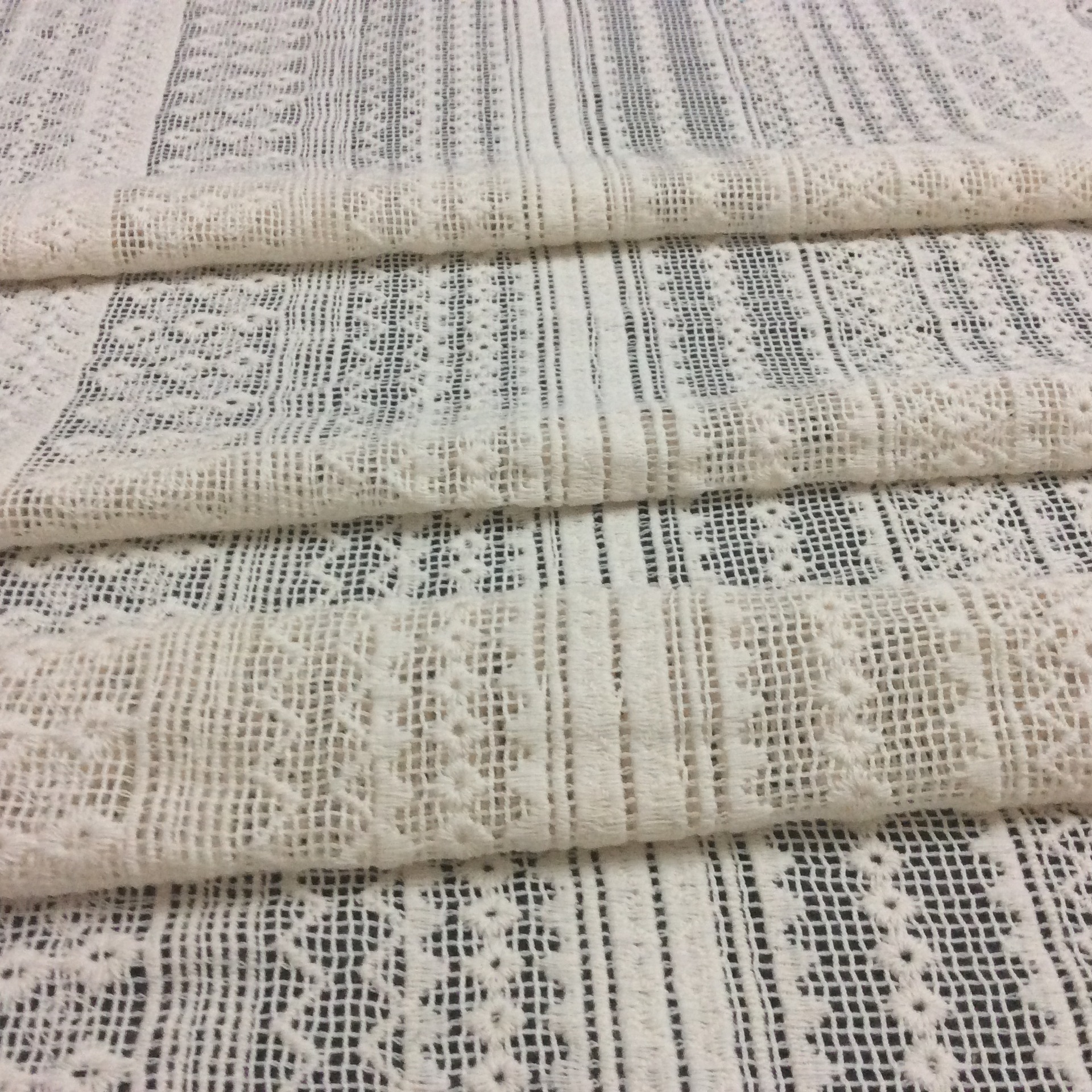 Hollow hook flower water soluble lace fabric cotton mesh vertical stripe clothing handmade DIY accessories lace fabric