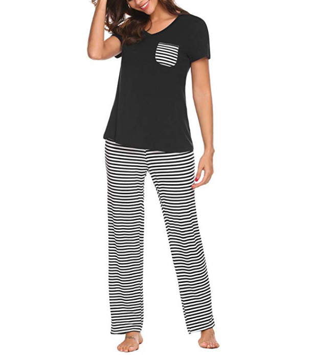 Picture of Amazon 2024 New Home Clothes Women's Modal Pajamas Set European and American Clothing Autumn and Winter Short-Sleeved Pants Pajamas