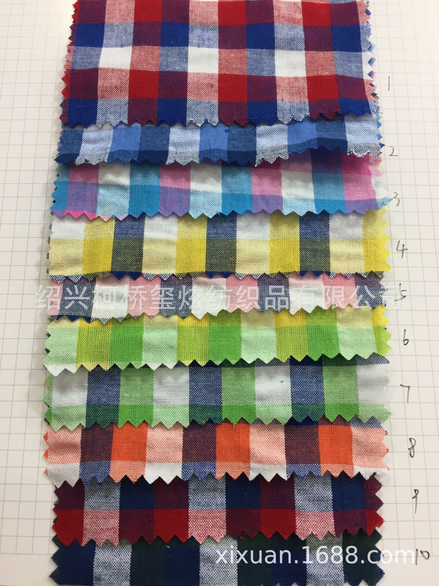 Picture of Cotton bubble plaid fabric women's clothing dress shirt fabric bubble stripe bubble Plaid in stock supply