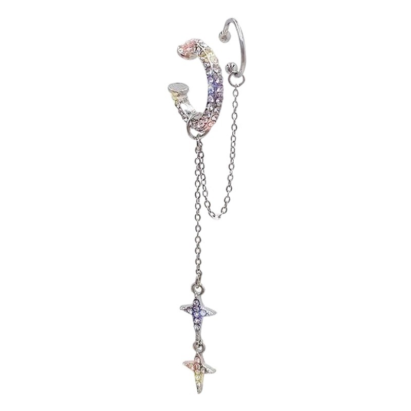 New Tassel Ear Clip Women's Earrings One-piece No Ear Holes Women's Niche High-end Personality Cold Style Elegant Earrings