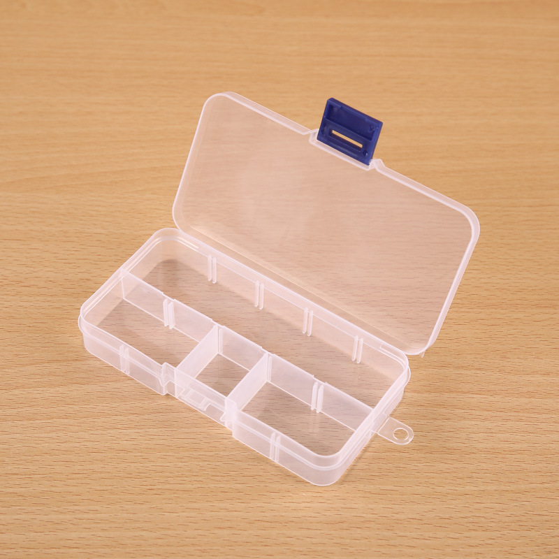 Small 10-Compartment Empty Box Without Inserts, Transparent Plastic Box, Rectangular Pp Parts Box, Component Box, Packaging Storage Box, Storage
