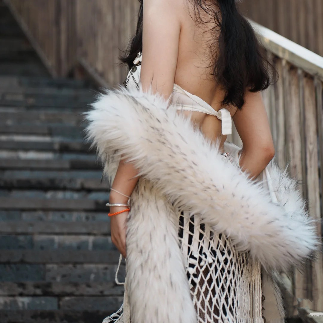 Long Neck Shawl Fur Scarf Faux Fox Fur Collar Women's Winter New Cross Evening Dress Cheongsam Shawl