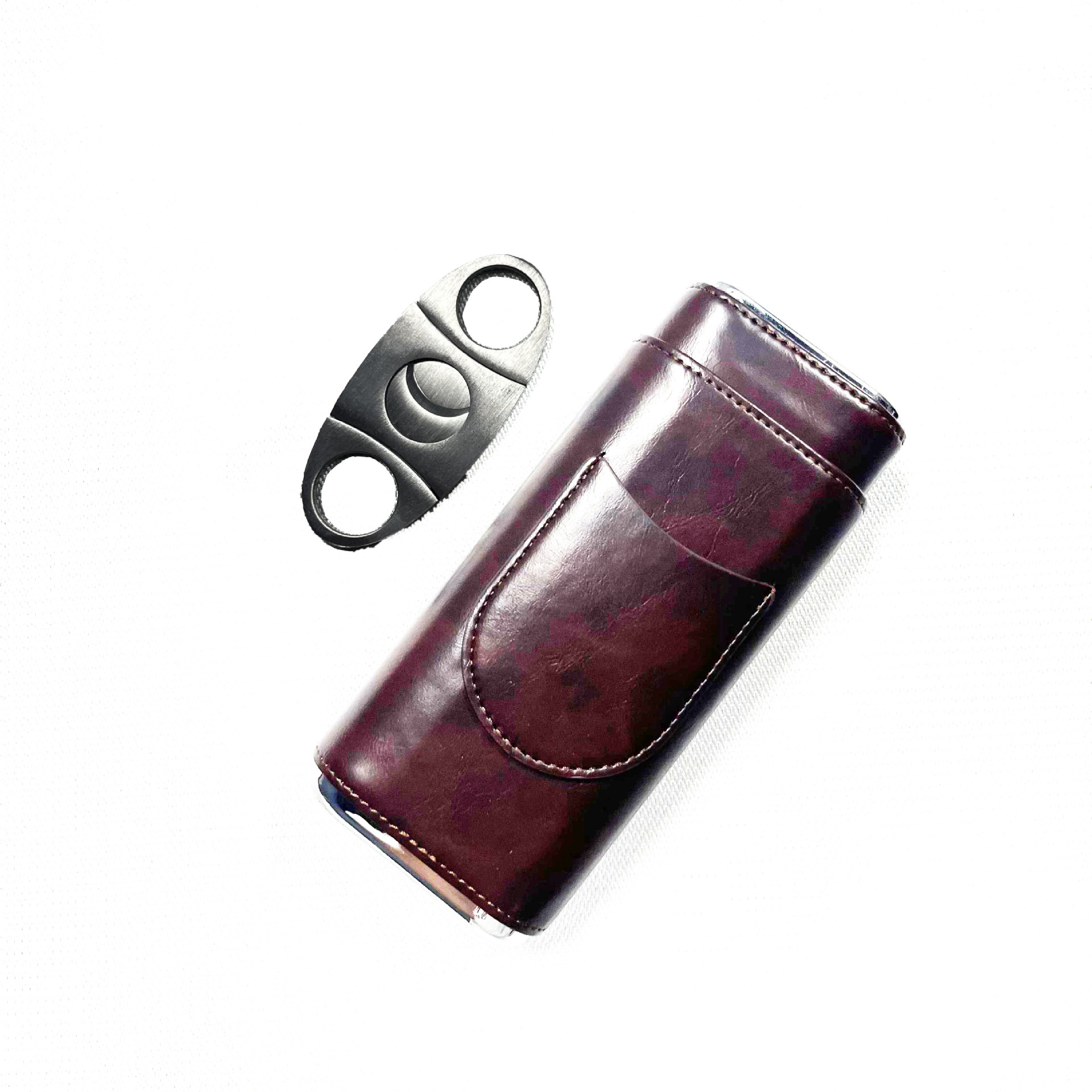 Picture of In stock wholesale three-piece cigar moisturizing box protective cover cross-border portable travel pine cigar storage box