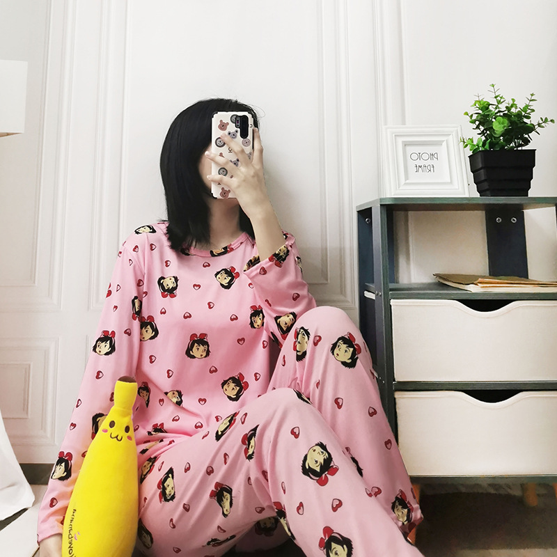 Picture of Foreign trade stalls can wear pajamas women's spring and autumn thin home clothes cartoon cute women's long sleeve trousers suit