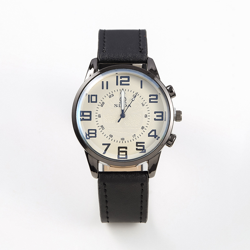 Picture of Popular Fashion Business Belt Simple Men's Watch Men's Casual Retro Digital Dial Student Quartz Watch Wholesale