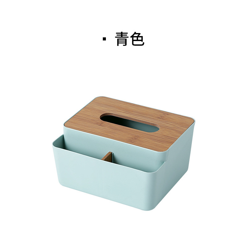 Picture of Wooden Cover Tissue Box Household Wooden Cover Desktop Paper Box Bathroom Living Room Remote Control Tissue Storage Box