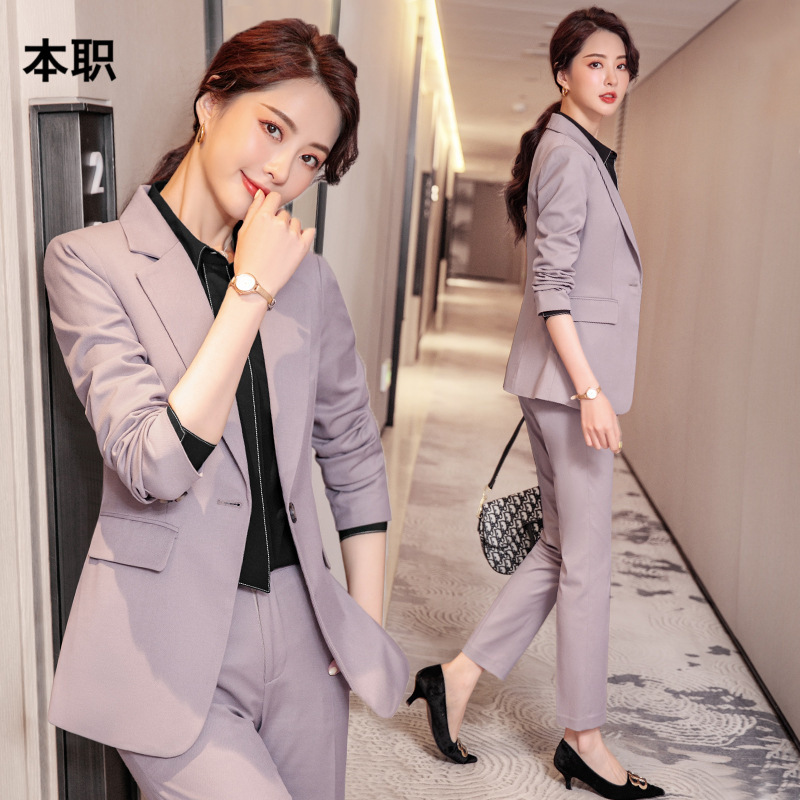 [Calm Color System] Women's Advanced Sense Autumn Commuter Workwear Dress Suit Dress Women's Temperament Work Clothes Suit