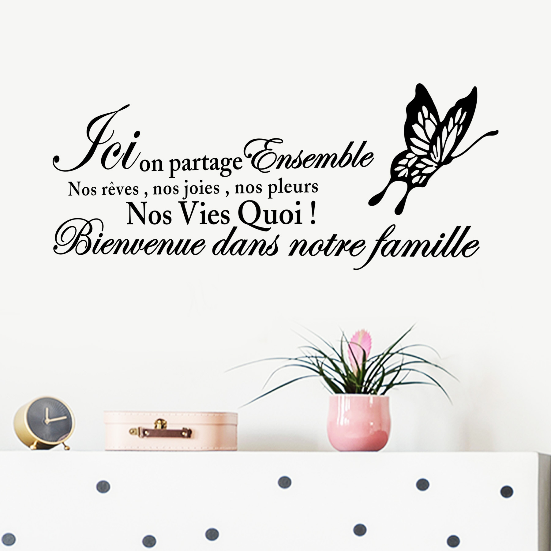 TCI ON PATAG Butterfly Western Proverbs Wall Stickers Living Room Bedroom Decoration Cross Border Removable MUF3096P