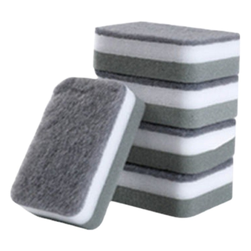 Double-sided double-layer sponge dish block magic wipe strong decontamination kitchen supplies shoe cleaning artifact descaling pot