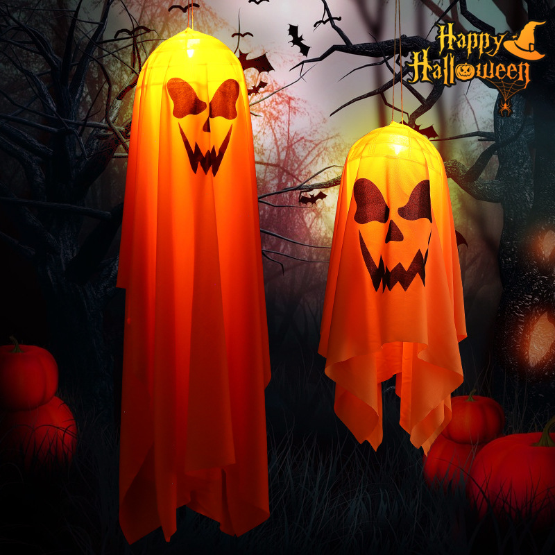 Cross-border new fabric Halloween decorative lights outdoor scene layout props horror Ghost LED flashing lights