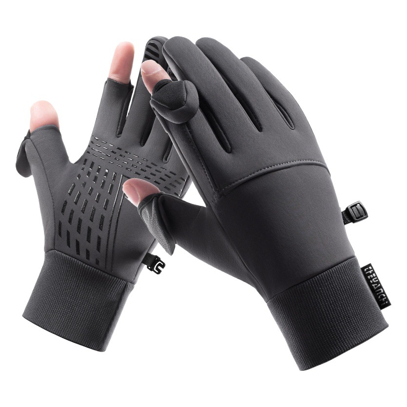 Cycling Gloves Men's Q243 Outdoor Winter Skiing Windproof Velvet Warm Long Finger Touch Screen Cycling Gloves Men