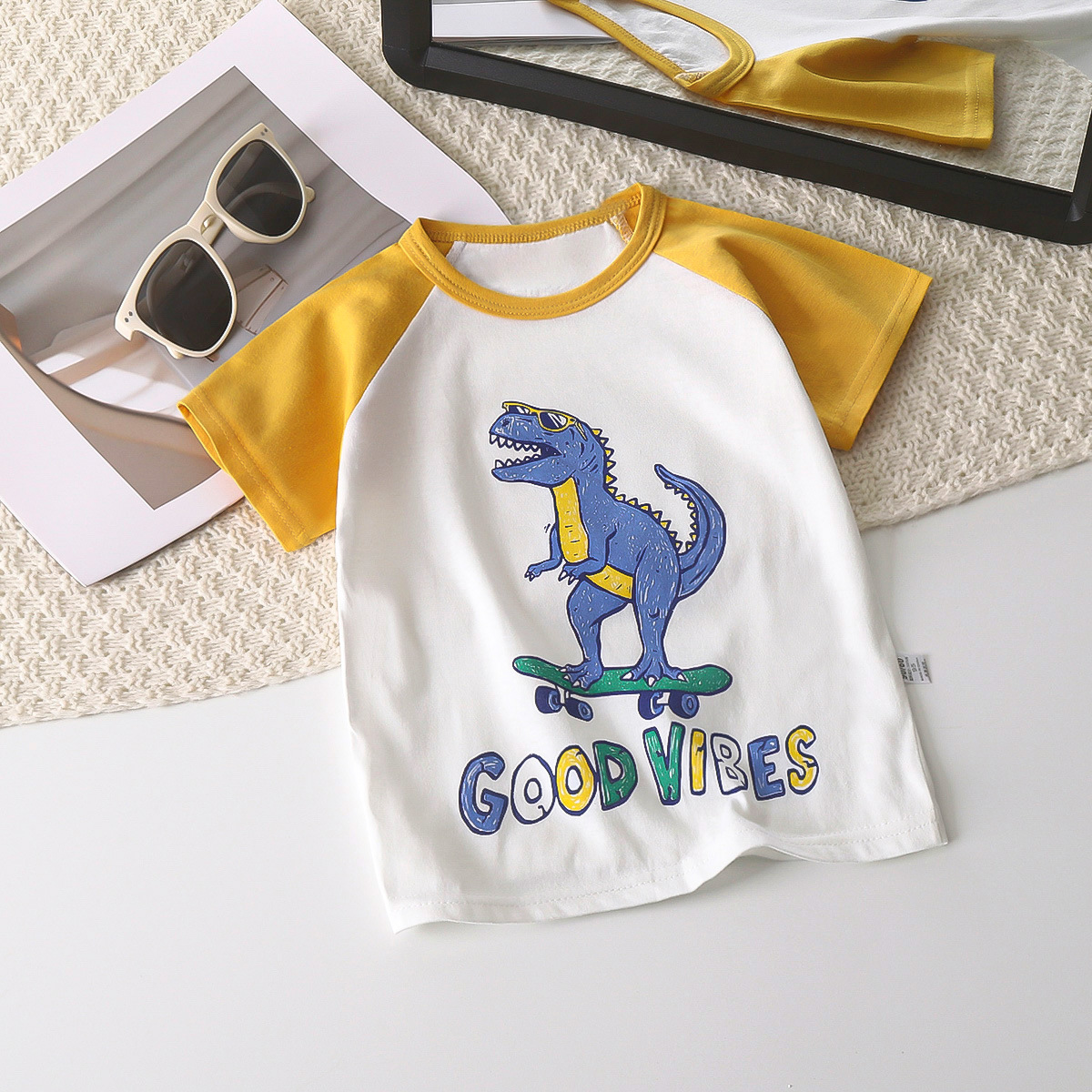 Picture of Children's Short-sleeved T-shirt Cotton New Children's Summer Baby Clothes Boys' Thin Girls' Top Summer Children's Clothing