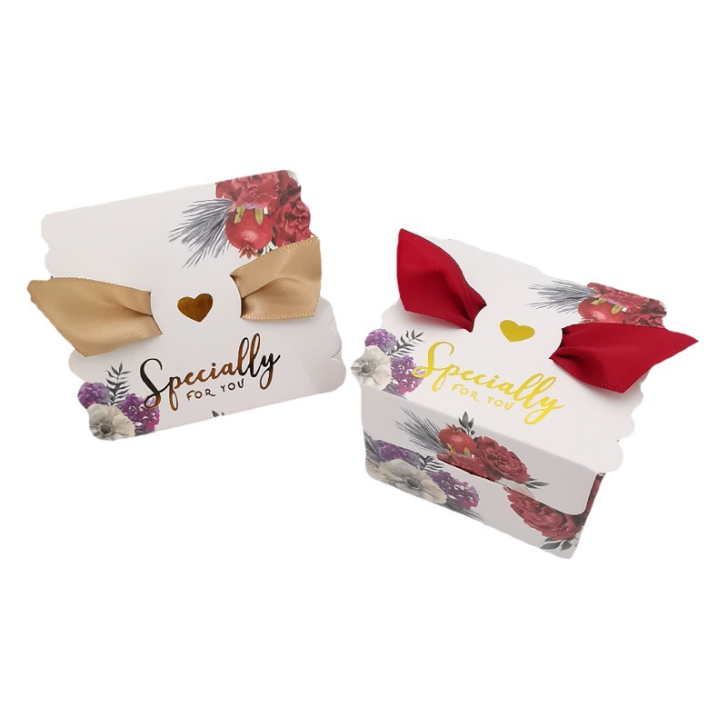 European Style Wedding Candy Box Creative Mori Style Ins Style Small Gift Box Table Candy Packaging Box Bronzing Small Square Box Accompanying Gift