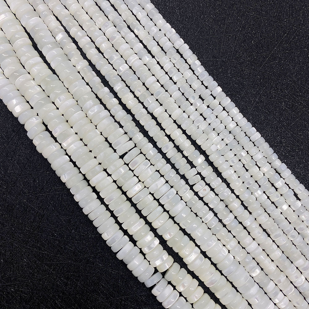 Picture of Amazon Explosions Natural Sea Water Shell Polished Beads White Butterfly Shell Wheel Beaded DIY Necklace Bracelet Accessories