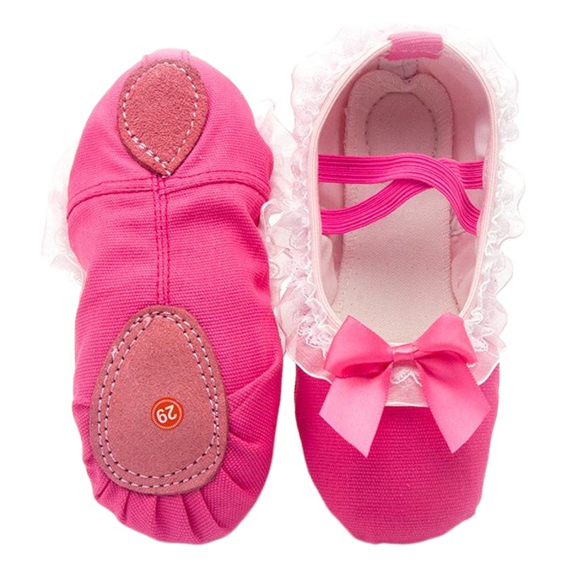 Children's Ballet Shoes Lace Dancing Cat's Claw Shoes Two-Sole Body Yoga Practice Shoes Canvas Indoor Soft Sole