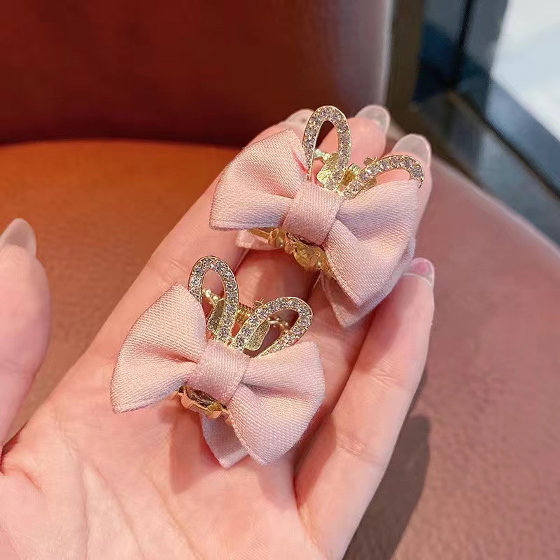 Picture of Children's Bunny Ear Bow Hair Clip Girl Hairpin Girl's Clip Hair Accessory Baby Hair Accessory Hairpin Pearl Rhinestone