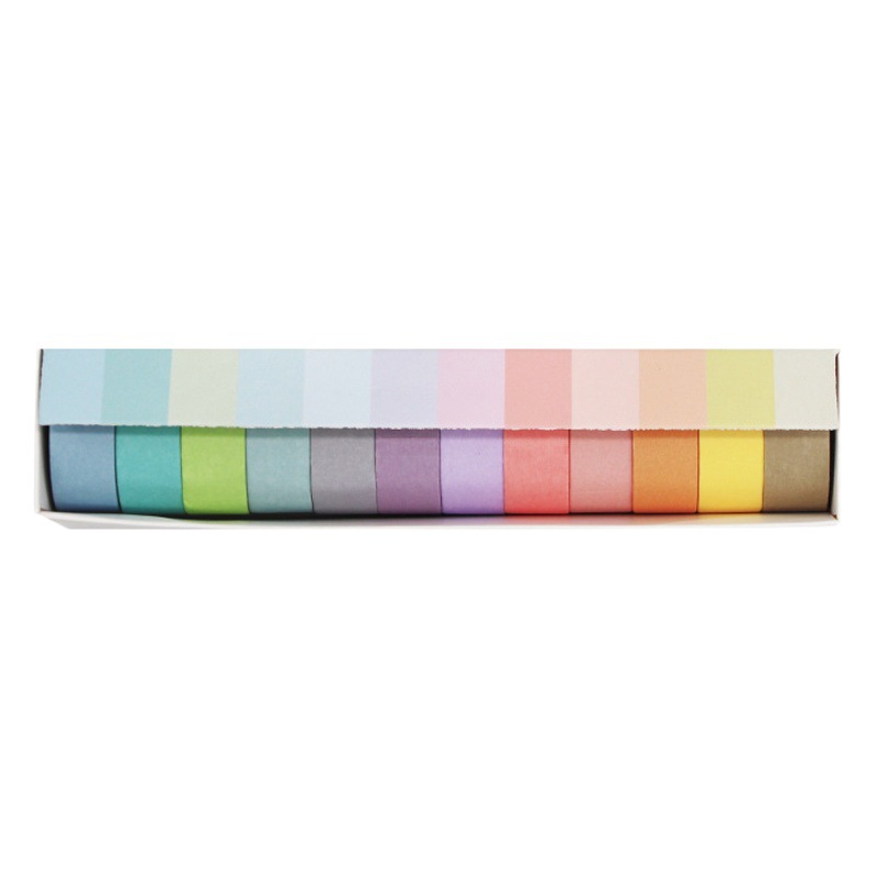Wheat youth macaroon and paper tape solid color DIY decorative stickers 3 boxed 12 color hand account tape material