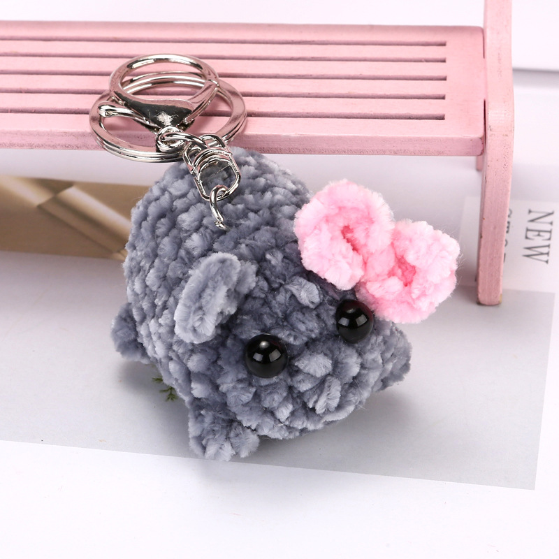 Picture of Lots of in stock Knitted Sad Music Hamster Keychain Pendant Squeaky Hamster Sound Hamster Keychain