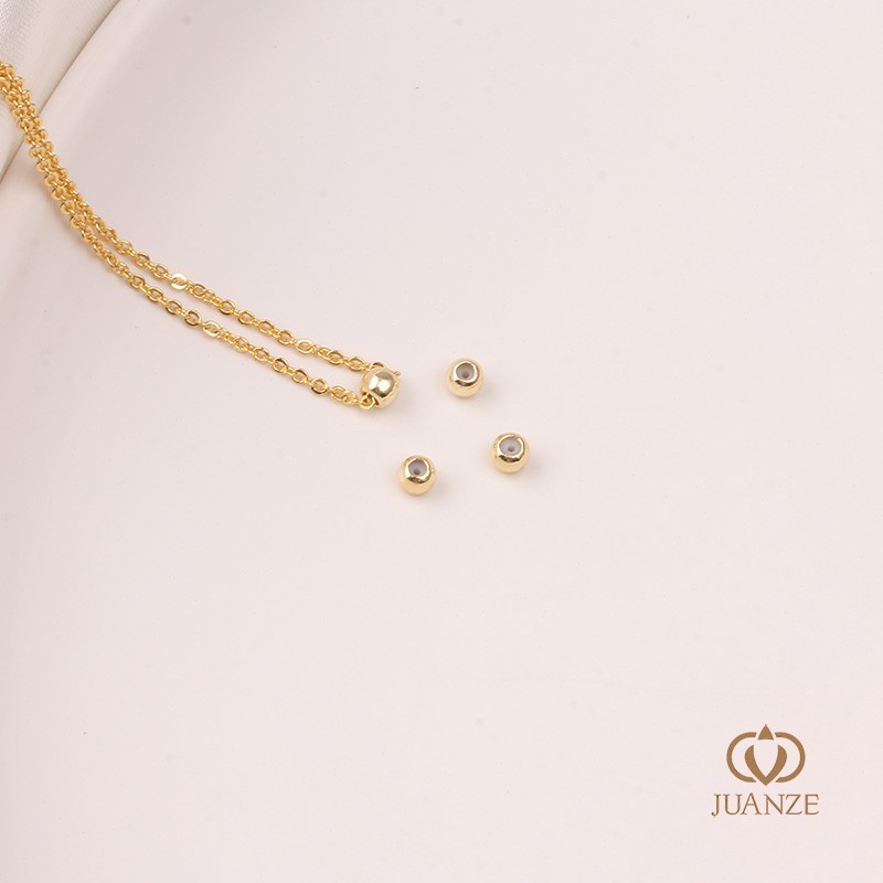 Picture of Bag gold color belt hanging without hanging silicone plug positioning adjustment round bead spacer handmade DIY hand necklace material accessories