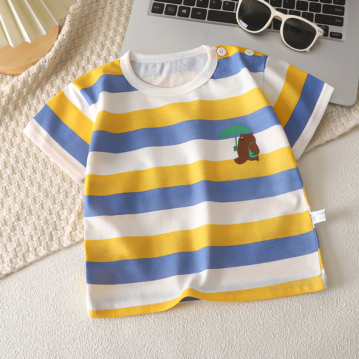 Picture of Children's Short-sleeved T-shirt Cotton New Children's Summer Baby Clothes Boys' Thin Girls' Top Summer Children's Clothing