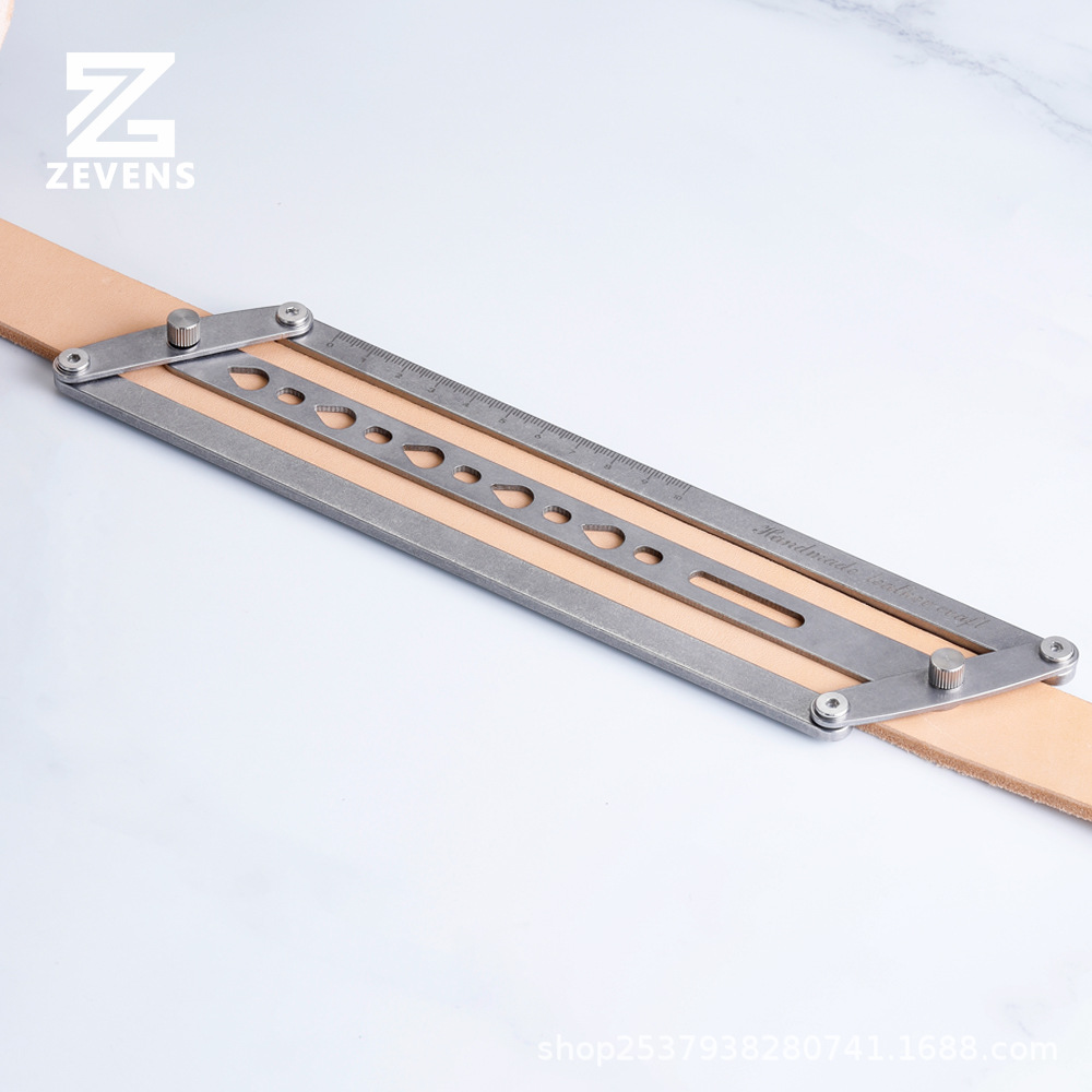 Leather center positioning ruler auxiliary punching adjustable 18~46mm