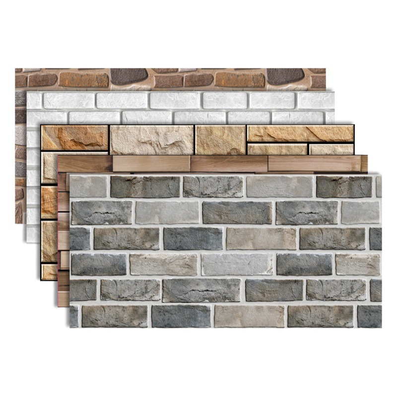 Retro Brick Pattern Home Bathroom Wall Stickers Single Piece 3D Stereo Pvc Wall Stickers Decorative Wall Stickers Waterproof and Moisture-Proof