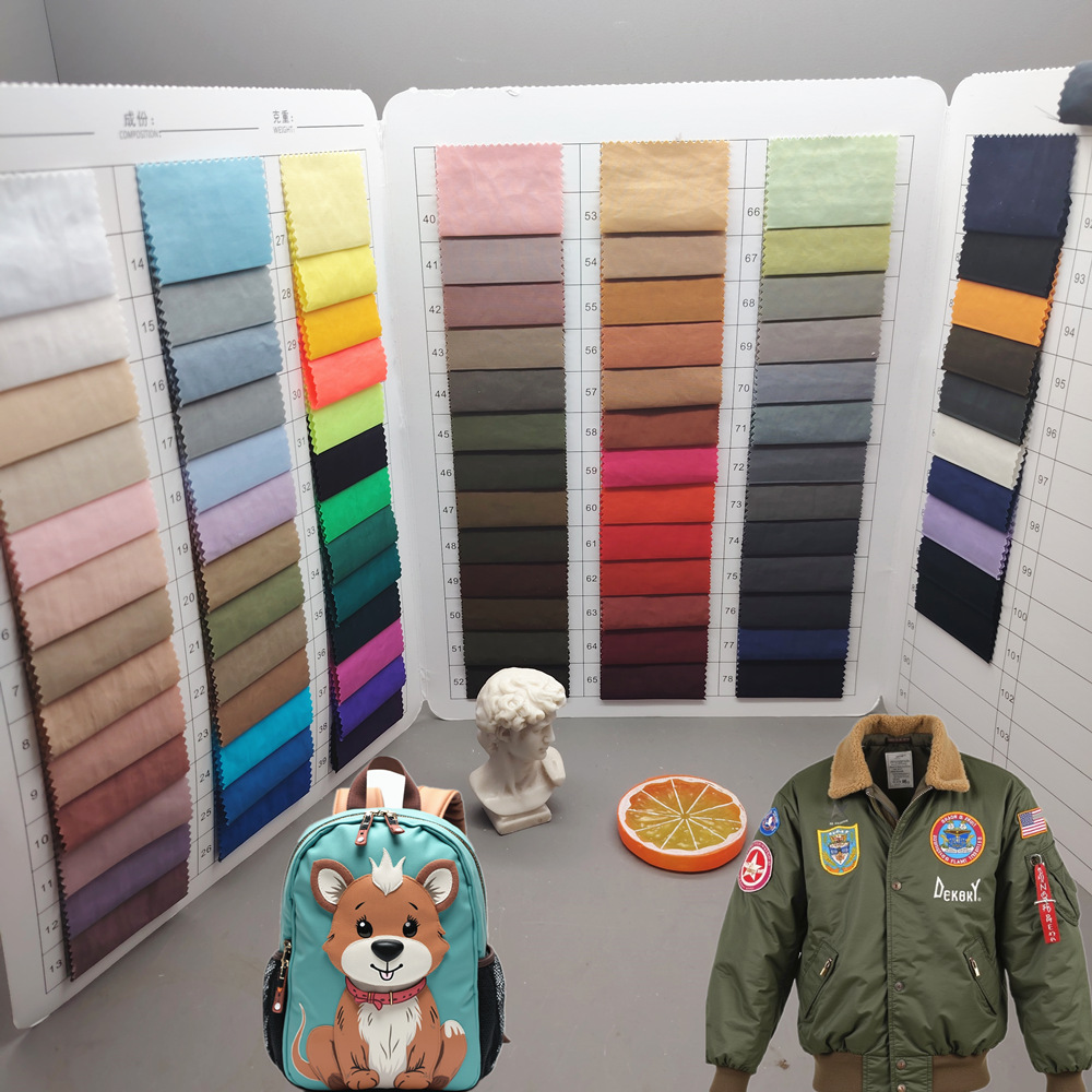 340t High-Density Nylon Twill Fabric Slightly Wrinkled Waterproof American Flight Jacket Motorcycle Baseball Uniform School Bag Fabric